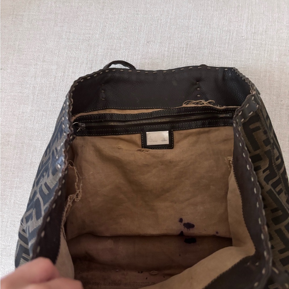 Fendi Zucca Canvas Tote Bag | Vintage | Brown | AS IS / Project - Picture 9 of 16